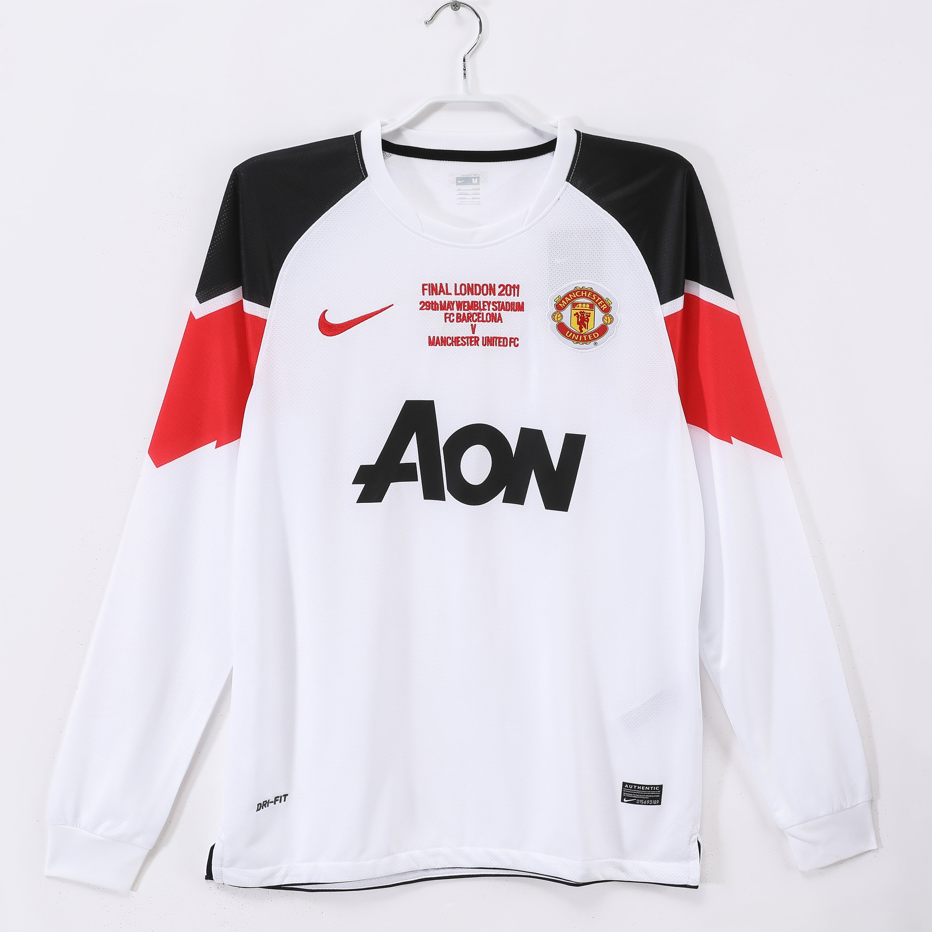 Manchester United 2010 retro bortedrakt, siste utgave, langermet