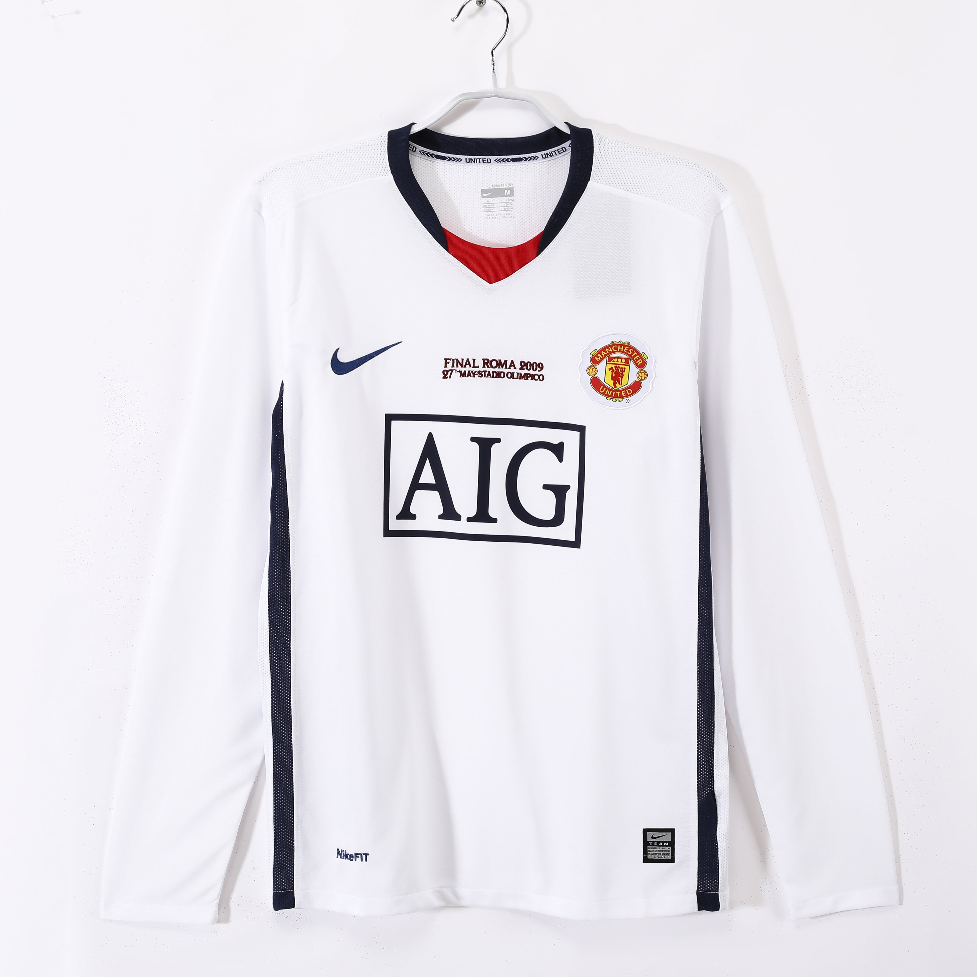 Manchester United 2008 retro bortedrakt, siste utgave, langermet